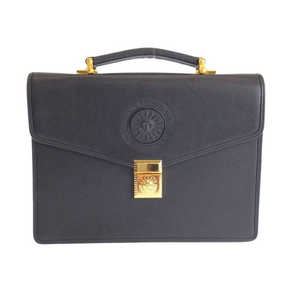 Versace Leather Sunburst Clutch Bag
